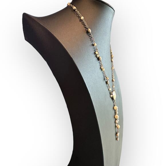 Monet Mother of Pearl Style Y Beaded Necklace - Picture 3 of 6